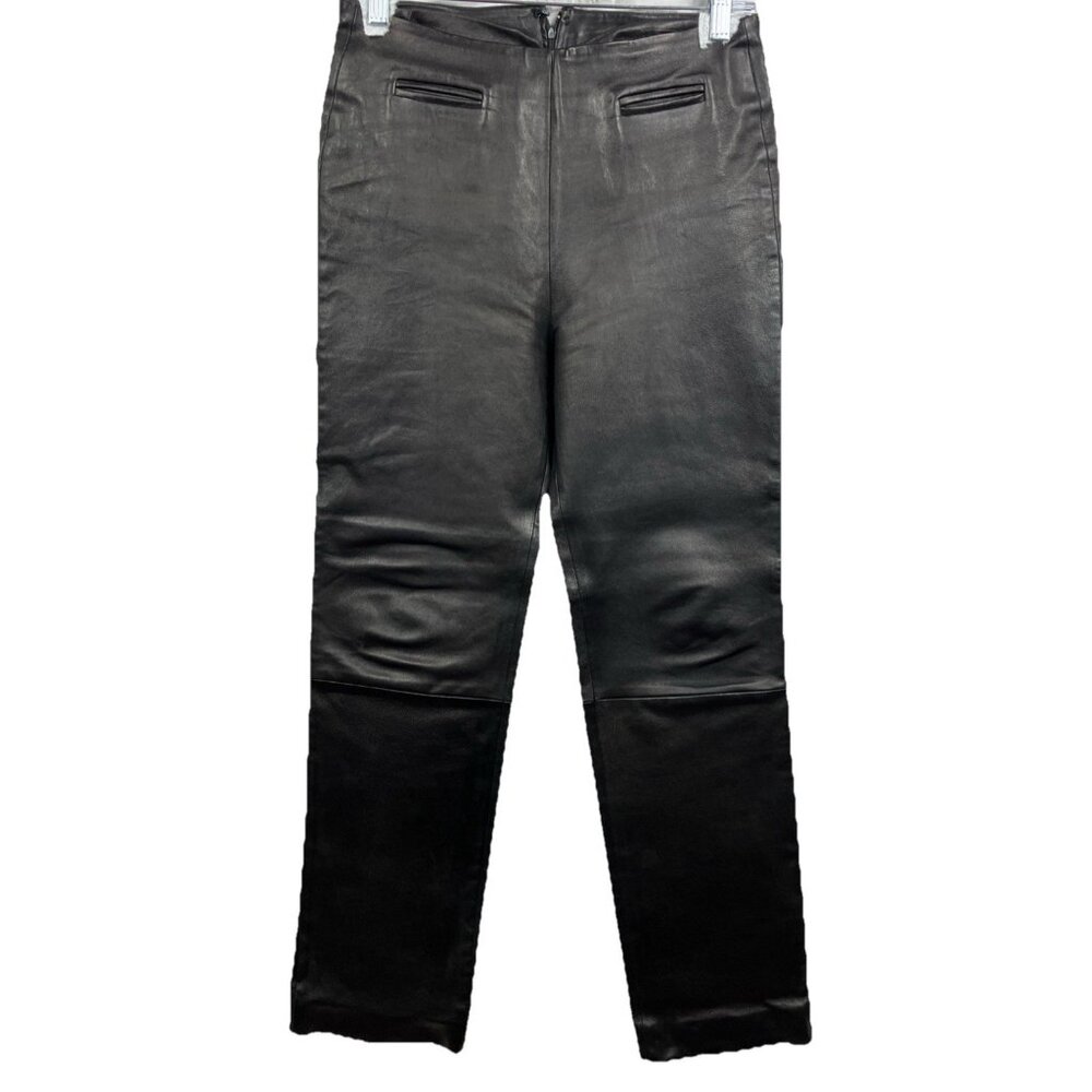 38 Vintage Jean Claude Jitrois Skinny Leather Pants 90s Y2k Black